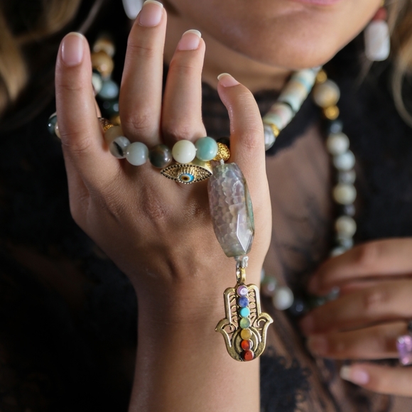 Amazonite Hamsa MalaGalleria Alexxis